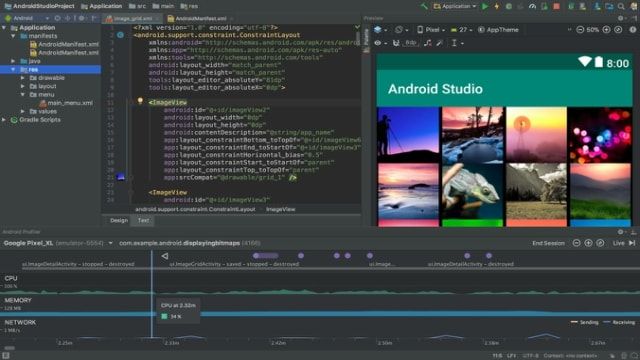 Android Studio menú